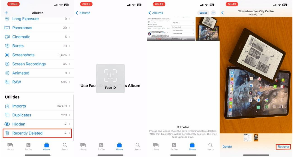 商州苹果14维修分享 iPhone14 上恢复已删除的照片 